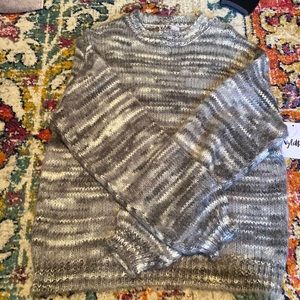 Gray and white marbled sweater with hints on sparkle. New with tags